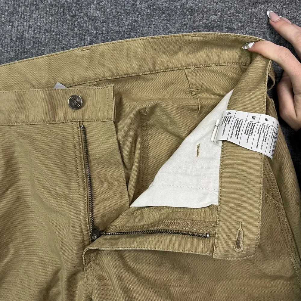 Carhartt Rugged Relaxed Fit Shorts Men's Beige Khaki Utility Workwear Size 33